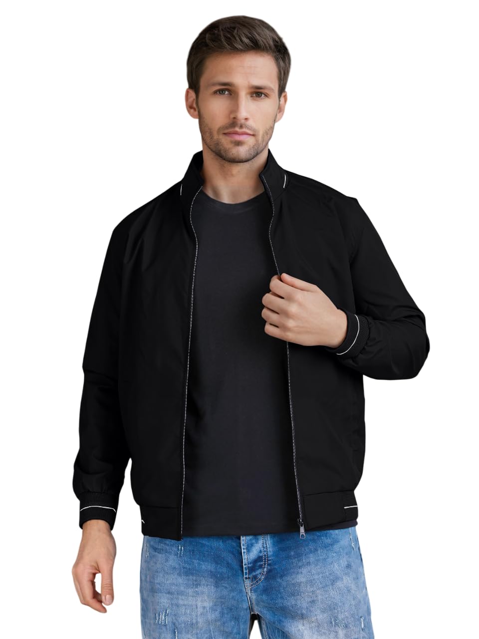 Men\'s Bomber Jacket | Lightweight Casual Zip-Up Jacket | Stylish Slim Fit Outerwear for All Seasons - Image 8