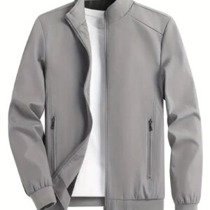 Men\'s Polyester Standard Length Bomber Jacket