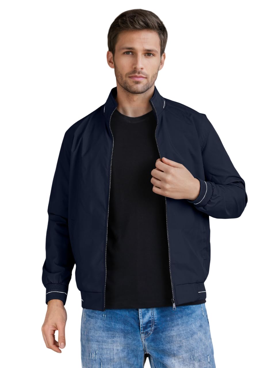 Men\'s Bomber Jacket | Lightweight Casual Zip-Up Jacket | Stylish Slim Fit Outerwear for All Seasons