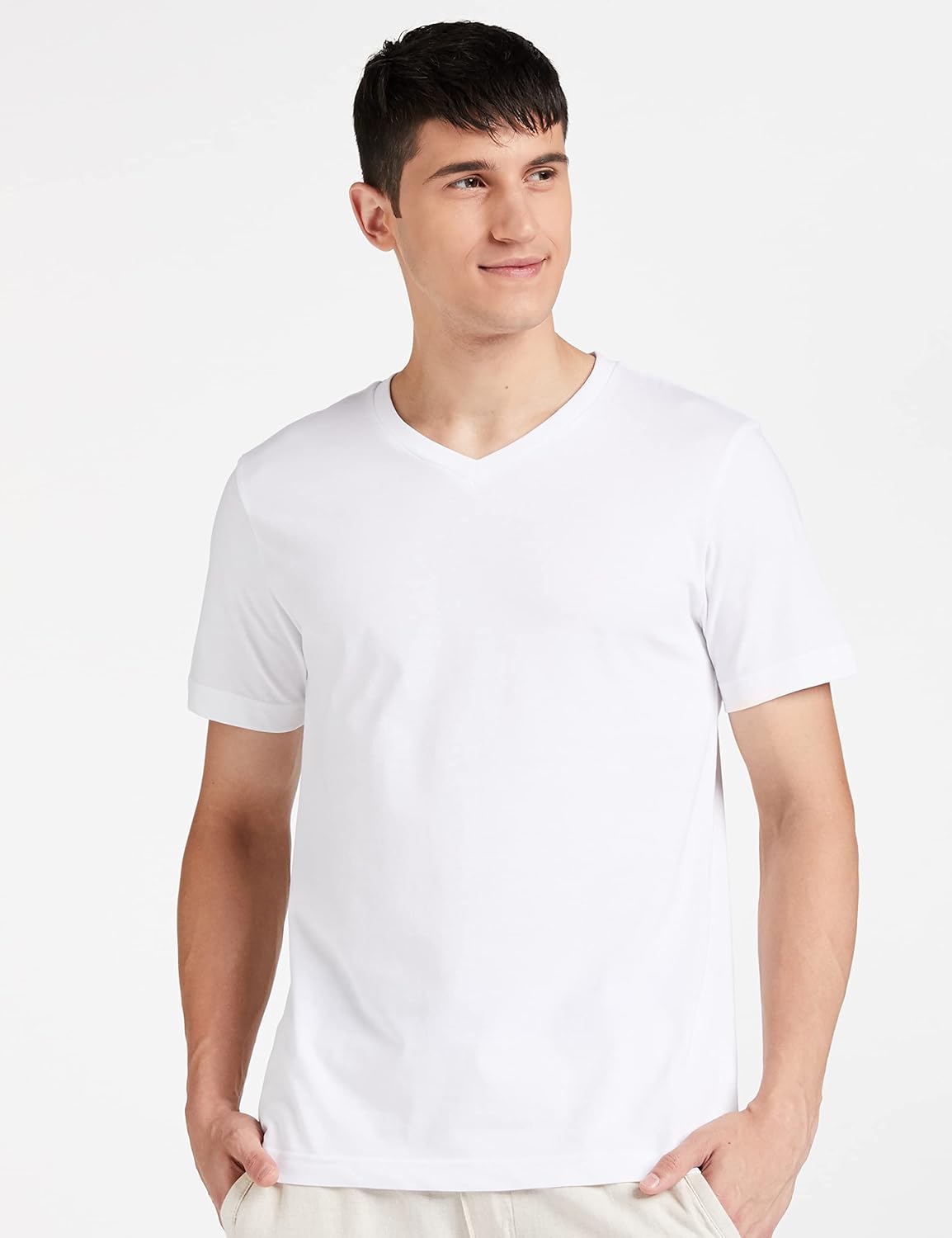 Men\'s Solid Cotton T Shirt | Plain | V Neck | Half Sleeve - Regular Fit | Combo Pack of 3 (Available in Plus Size) - Image 11