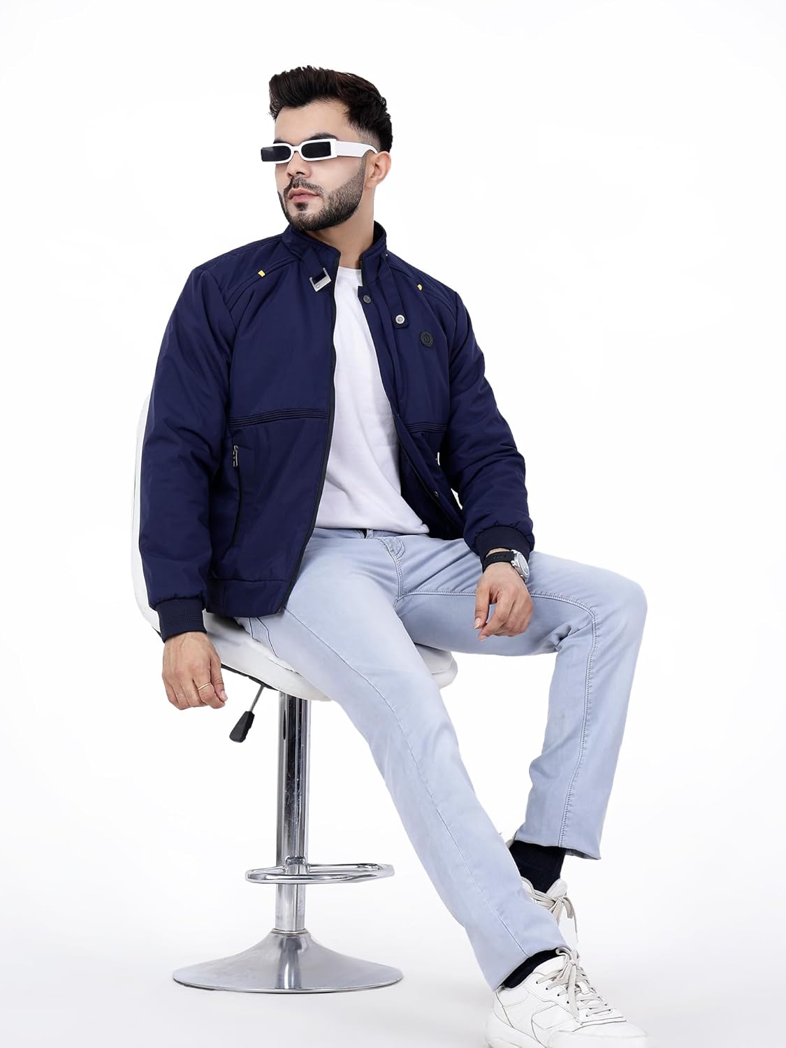 Full Sleeves Bomber Jacket for Men | TPU Men\'s Standing Collar Lightweight Winter Jacket, Regular Fit - Image 3