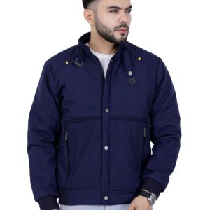 Full Sleeves Bomber Jacket for Men | TPU Men\'s Standing Collar Lightweight Winter Jacket, Regular Fit