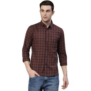 Men\'s Cotton Slim Fit Checkered Casual Shirt