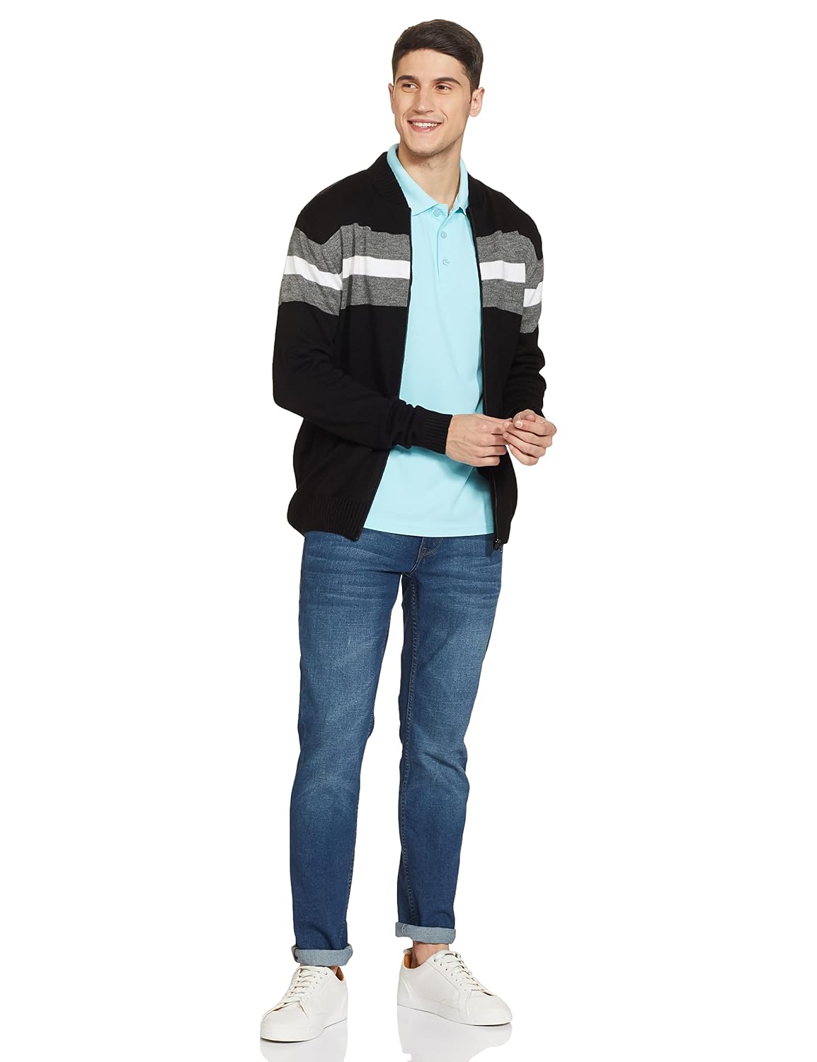 Men\'s Acrylic Round Neck Blouson Sweater - Image 6