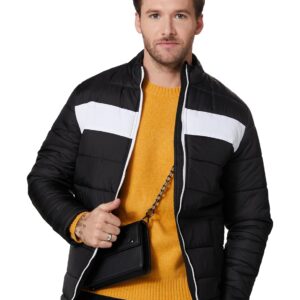 Polyester Men\'s Standard Length Quilted Jacket (Aw19-Hsj-06_Black_2Xl)