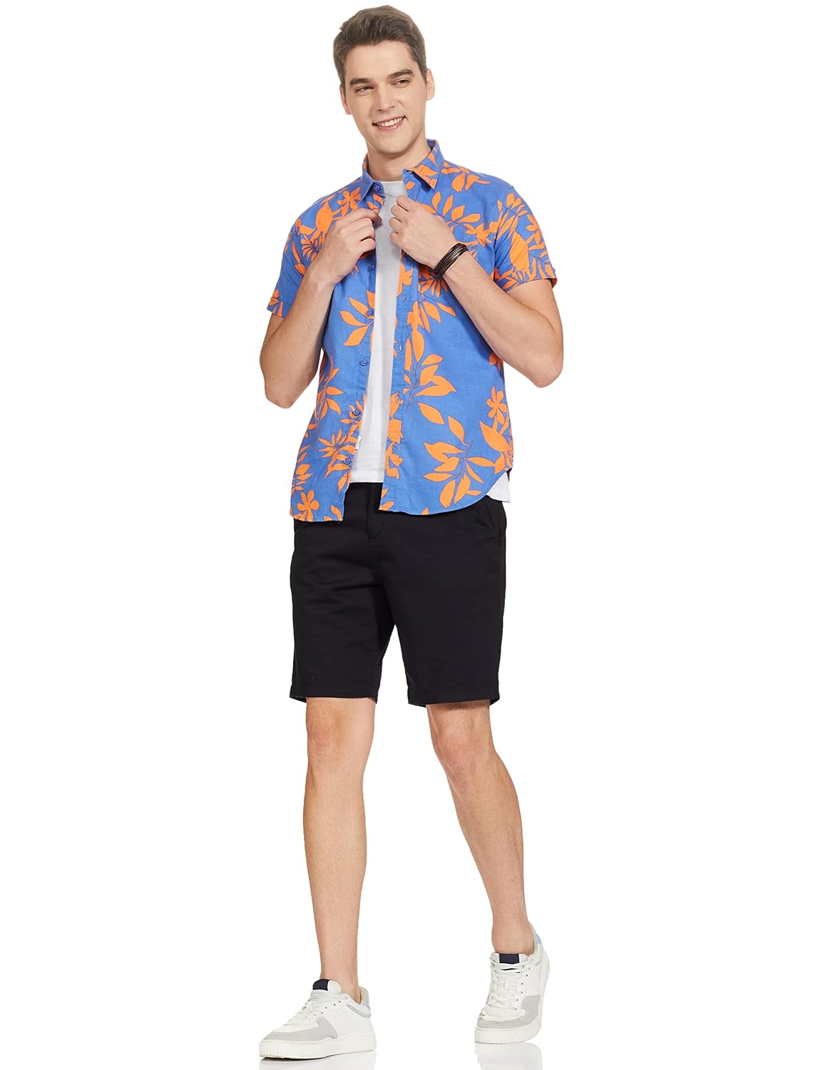 Men\'s Cotton Slim Fit Printed Half Sleeve Shirt - Image 4