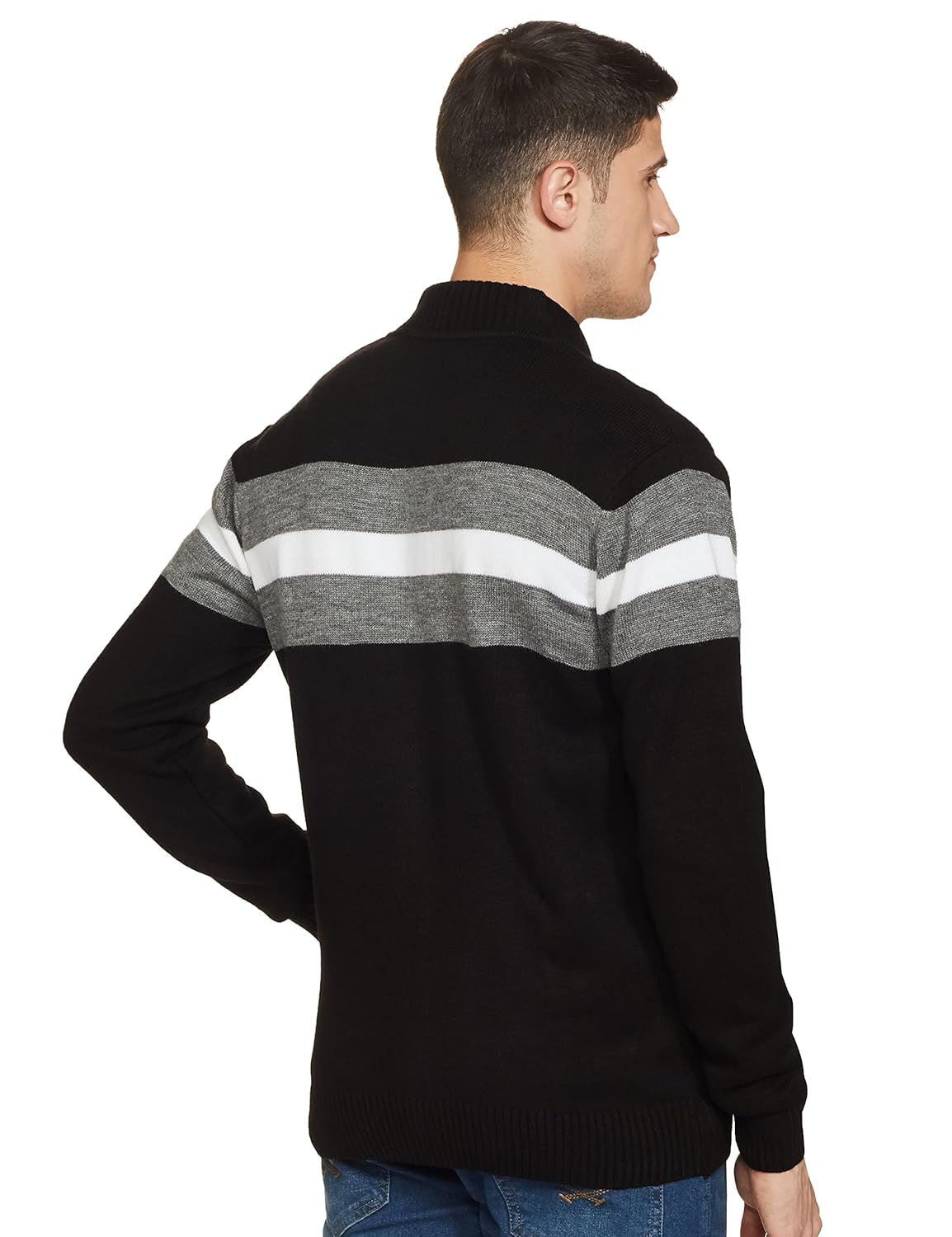 Men\'s Acrylic Round Neck Blouson Sweater - Image 2