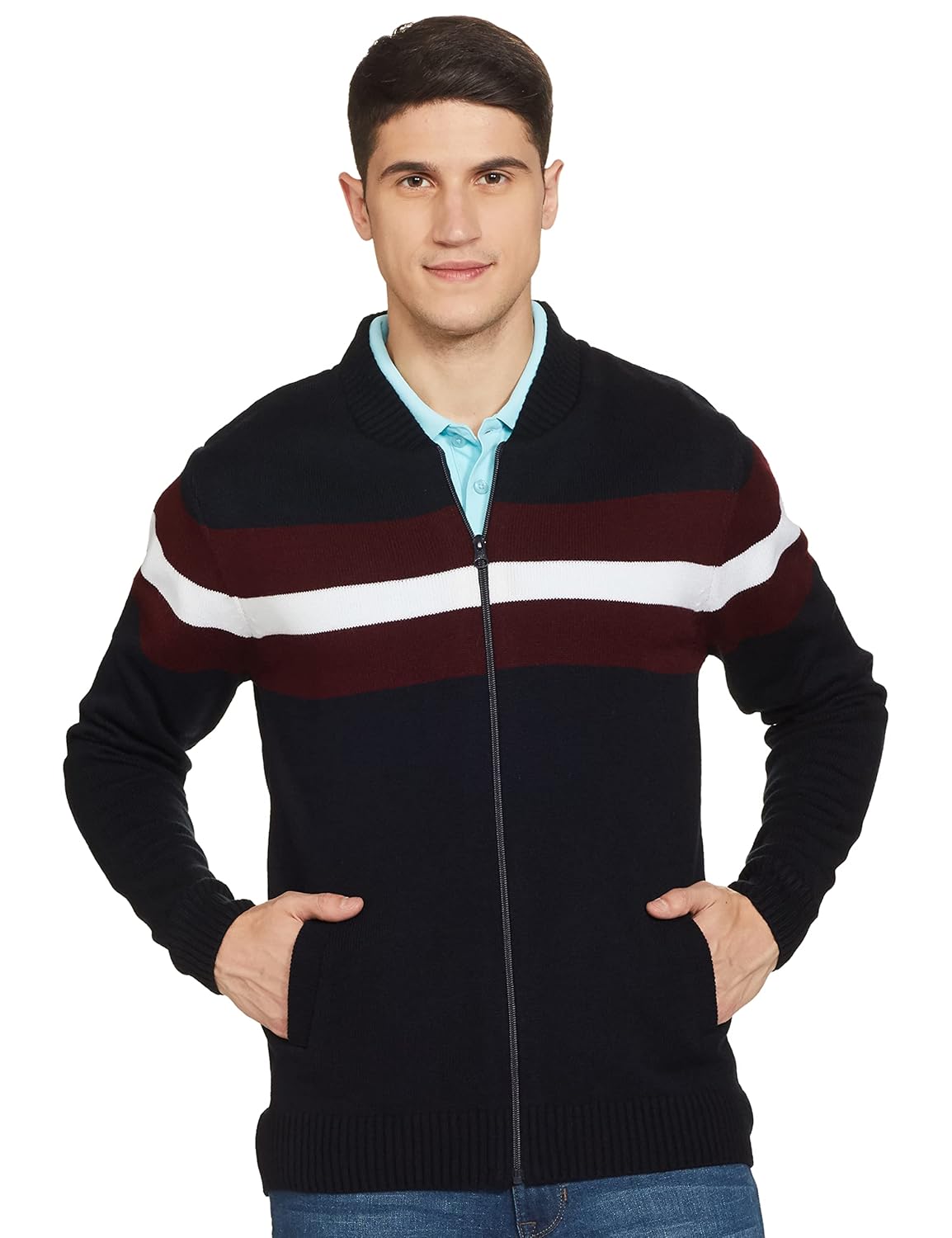 Men\'s Acrylic Round Neck Blouson Sweater - Image 8