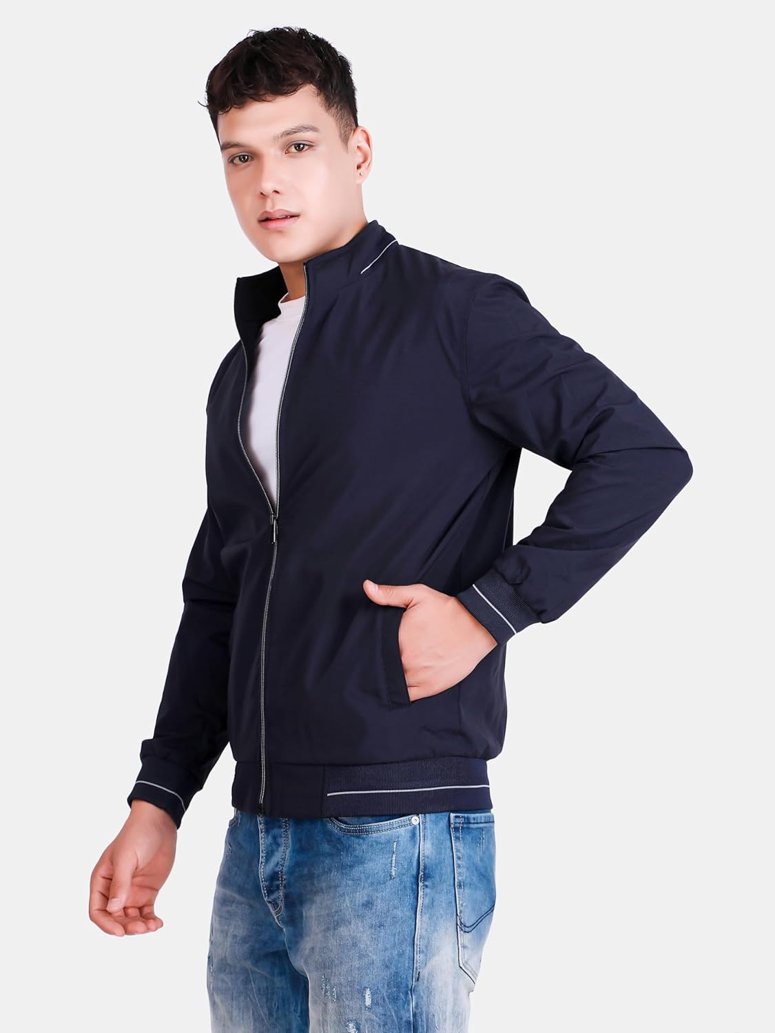 Men\'s Bomber Jacket | Lightweight Casual Zip-Up Jacket | Stylish Slim Fit Outerwear for All Seasons - Image 5
