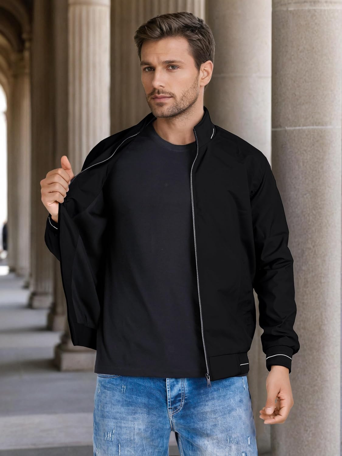 Men\'s Bomber Jacket | Lightweight Casual Zip-Up Jacket | Stylish Slim Fit Outerwear for All Seasons - Image 10