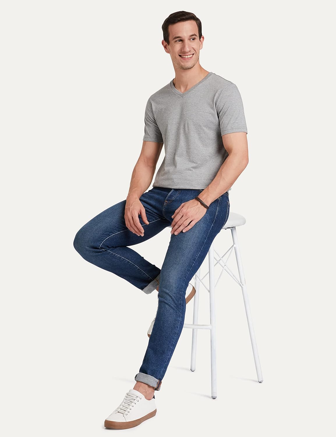 Men\'s Solid Cotton T Shirt | Plain | V Neck | Half Sleeve - Regular Fit | Combo Pack of 3 (Available in Plus Size) - Image 4