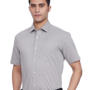 Men\'s Cotton Rich Formal Shirt | Plain | Half Sleeve - Regular Fit (Available in Plus Size)