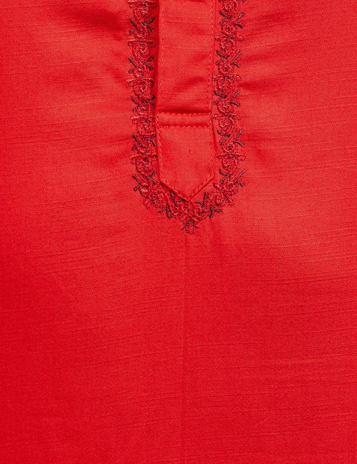 Men\'s Cotton Solid Festive Embellished Long Kurta (Regular Fit) - Image 8