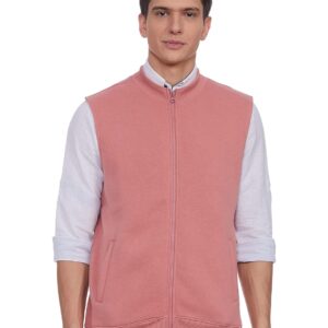 Men\'s Cotton Blend Hooded High Neck Standard Length Hoodies Murky Pink M