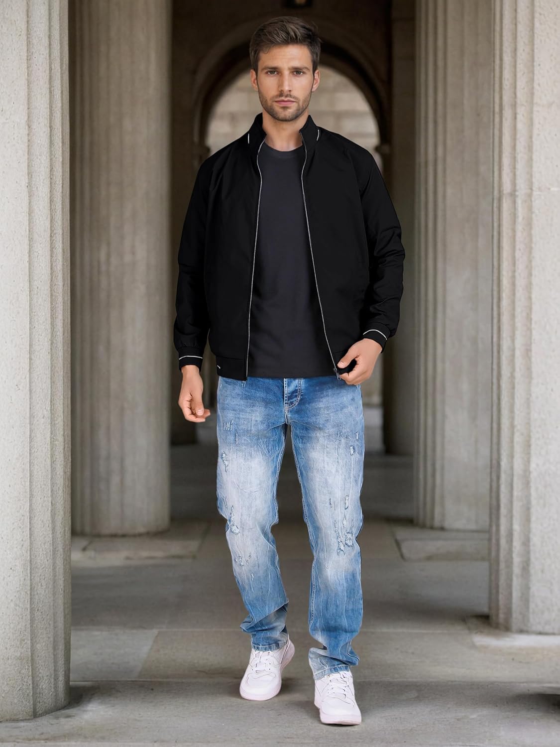 Men\'s Bomber Jacket | Lightweight Casual Zip-Up Jacket | Stylish Slim Fit Outerwear for All Seasons - Image 9