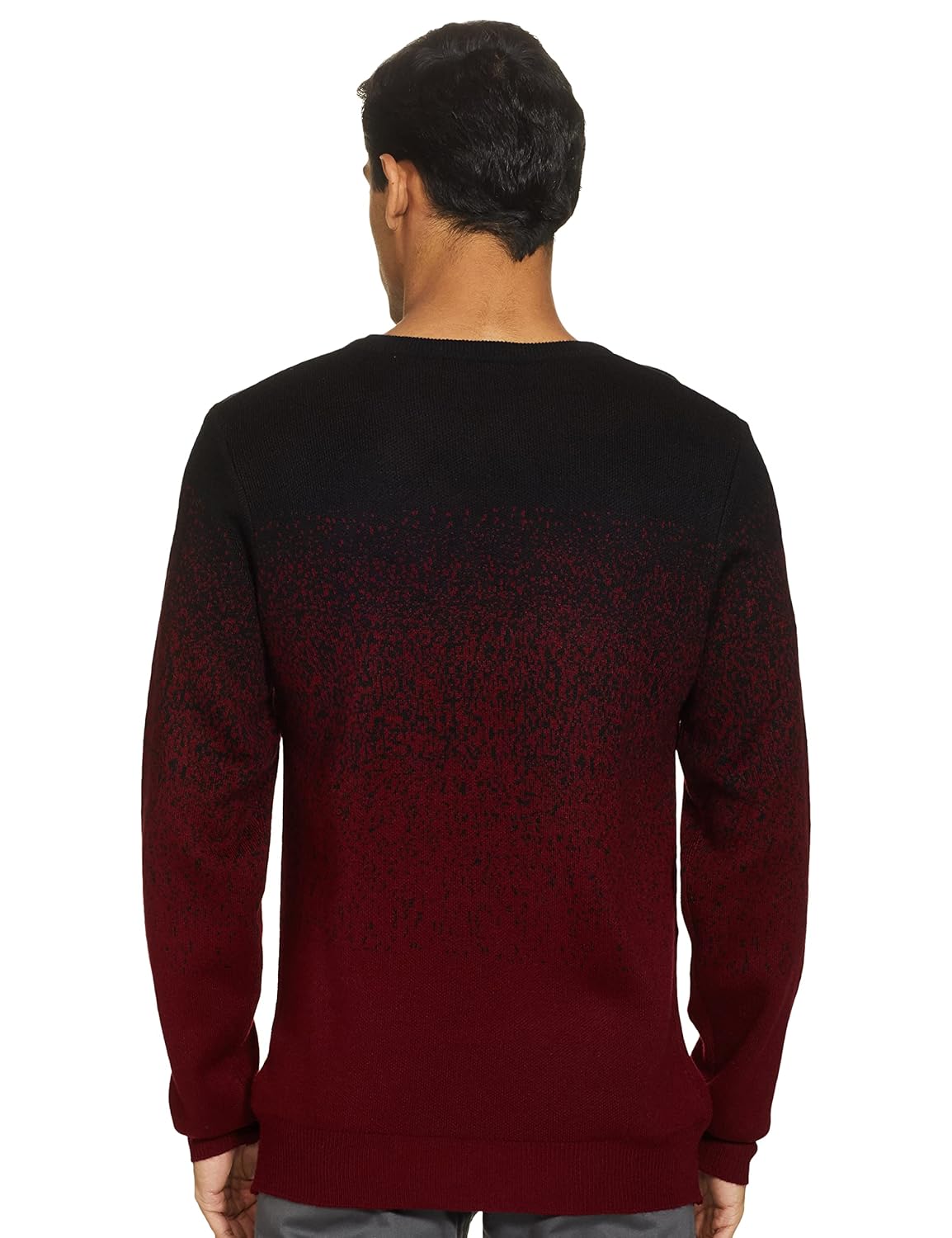 Men Acrylic LS Gradient Grunge Sweater Pullover - Image 2
