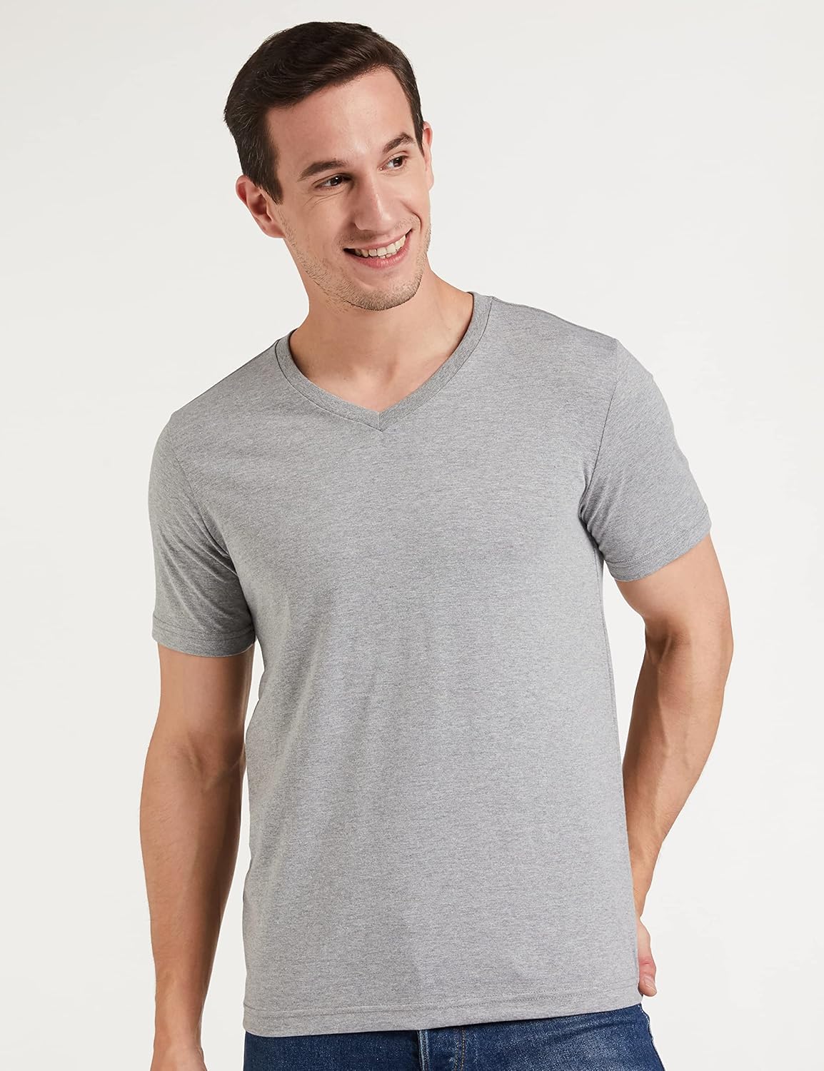 Men\'s Solid Cotton T Shirt | Plain | V Neck | Half Sleeve - Regular Fit | Combo Pack of 3 (Available in Plus Size) - Image 2