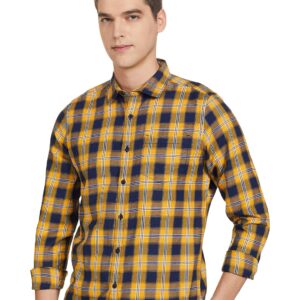 Men Polycotton Slim Fit Checked Full Sleeve Shirt